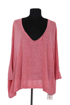 T-shirt Majestic Filatures Rose en Lin, taille M - Seconde Main