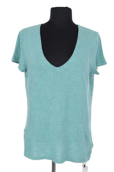 T-shirt Majestic Filatures Vert en Lin, taille L - Seconde Main