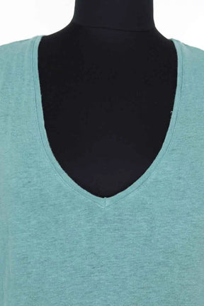 T-shirt Majestic Filatures Vert en Lin