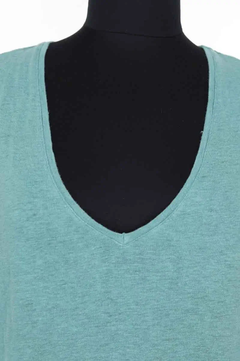 T-shirt Majestic Filatures Vert en Lin