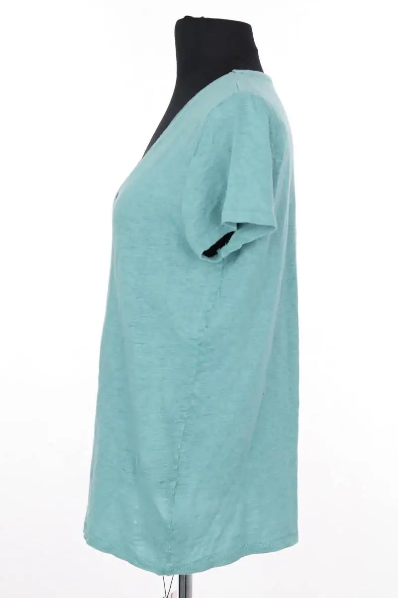 T-shirt Majestic Filatures Vert en Lin