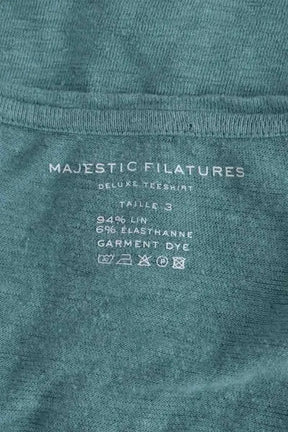 T-shirt Majestic Filatures Vert en Lin