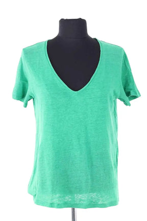 T-shirt Majestic Filatures Vert en Lin, taille XS - Seconde Main