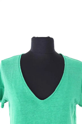 T-shirt Majestic Filatures Vert en Lin