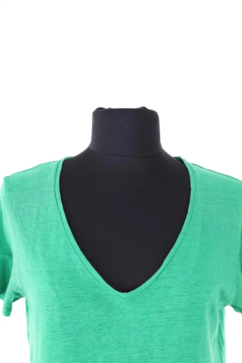 T-shirt Majestic Filatures Vert en Lin
