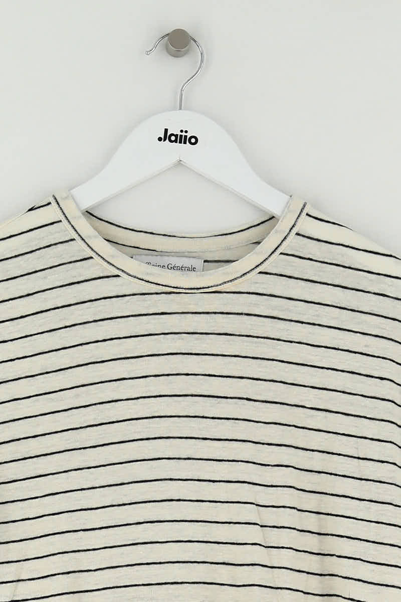 T-shirt Officine Générale Beige en Lin