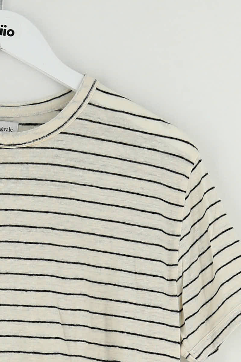 T-shirt Officine Générale Beige en Lin