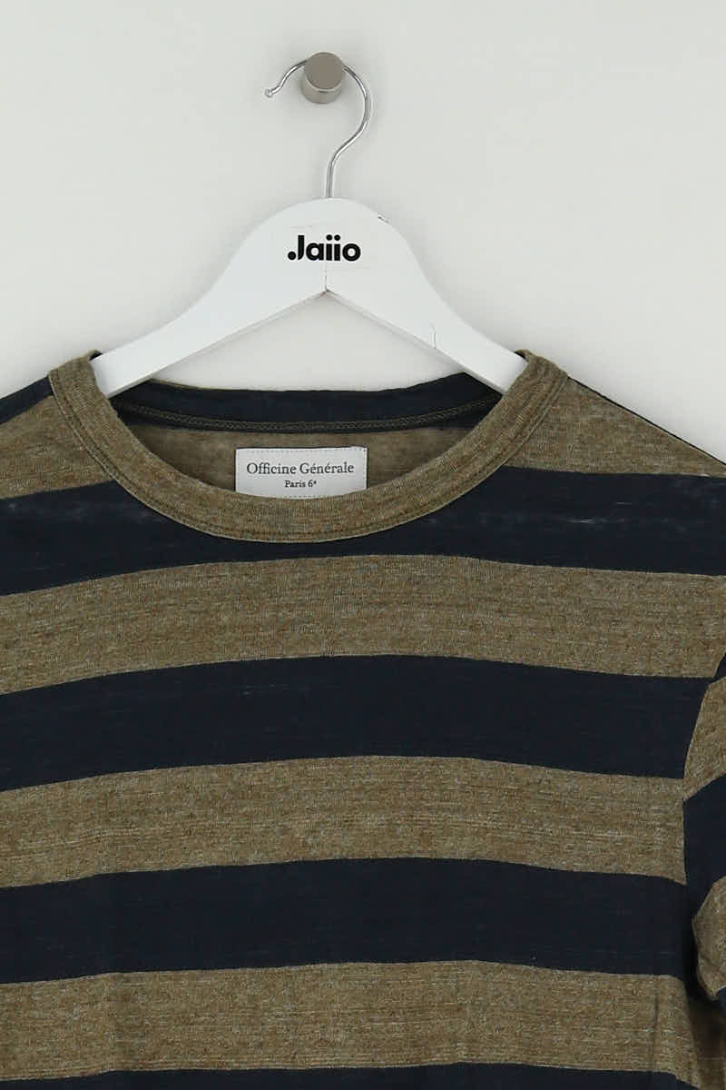 T-shirt Officine Générale Marron en Lin