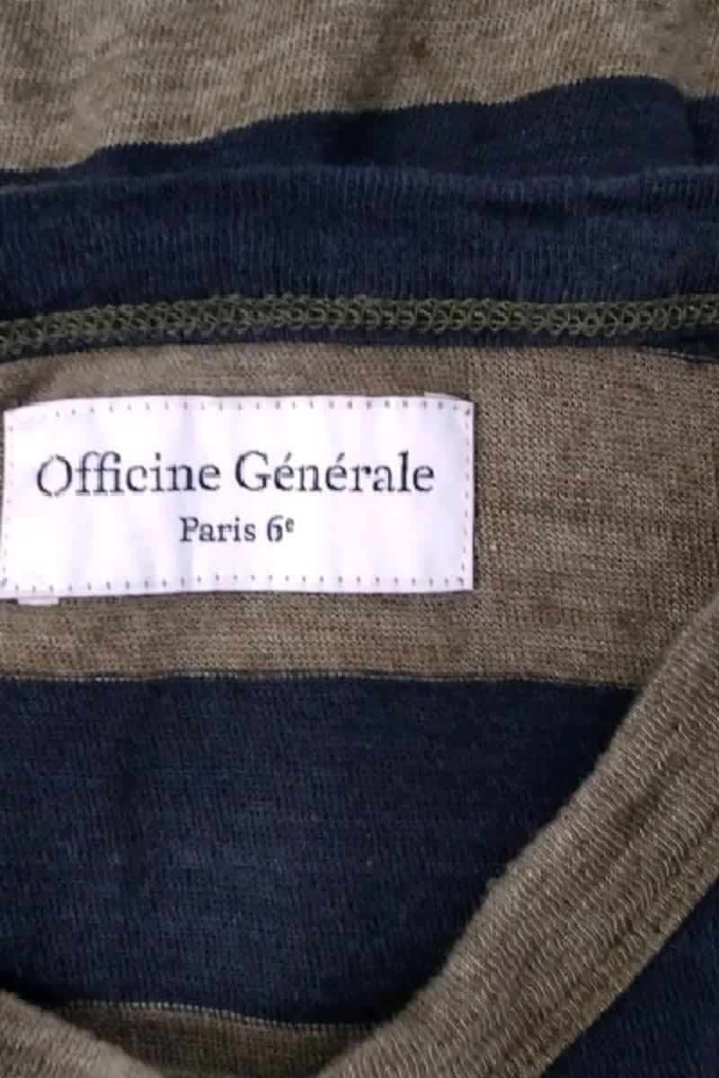 T-shirt Officine Générale Marron en Lin