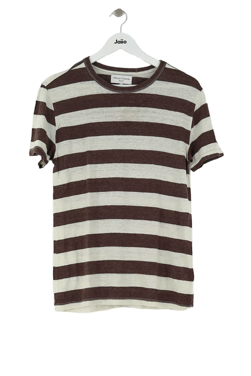 T-shirt Officine Générale Marron en Lin, taille XS - Seconde Main
