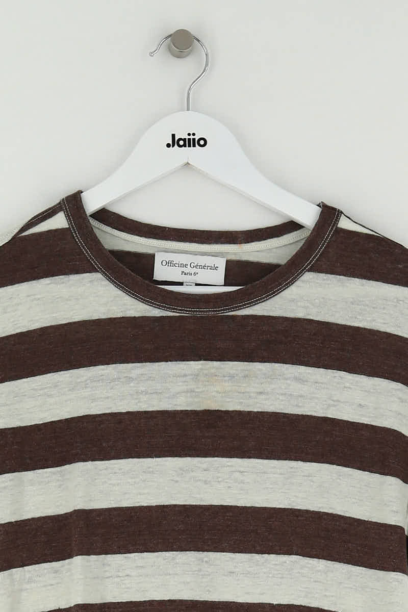 T-shirt Officine Générale Marron en Lin