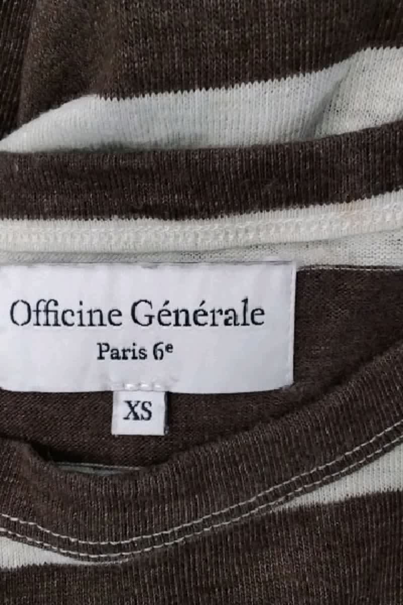 T-shirt Officine Générale Marron en Lin