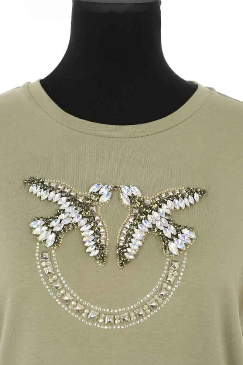 T-shirt Pinko Kaki en Coton