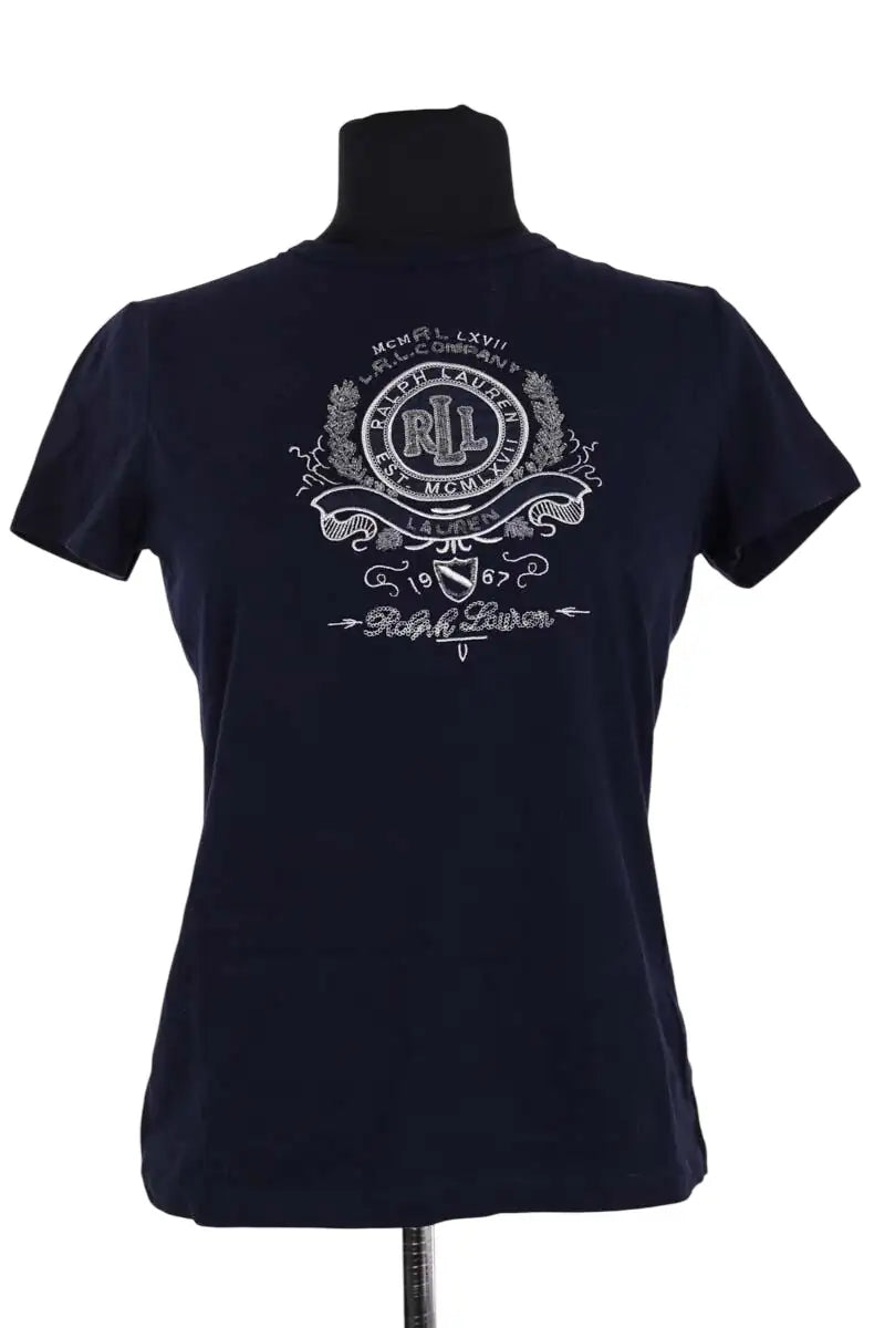 T-shirt Ralph Lauren Marine en Coton, taille XS - Seconde Main
