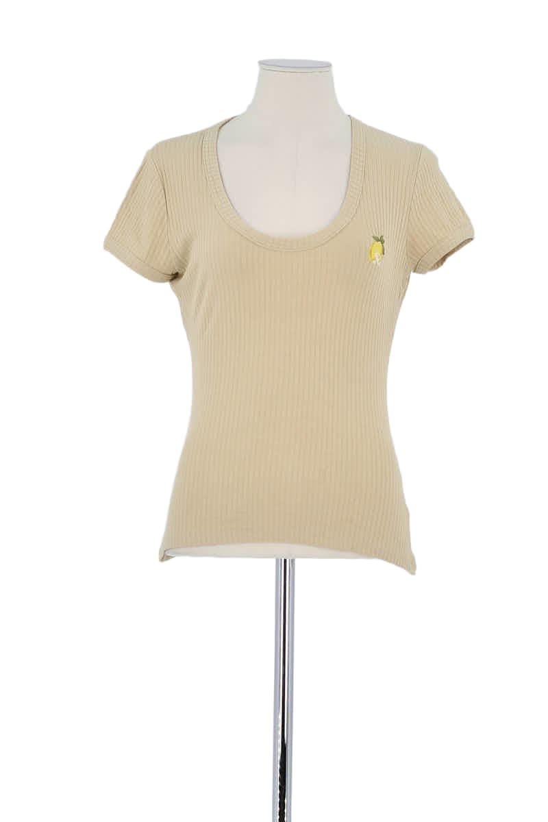 T-shirt Rouje Beige en Coton, taille S - Seconde Main