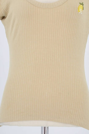 T-shirt Rouje Beige en Coton