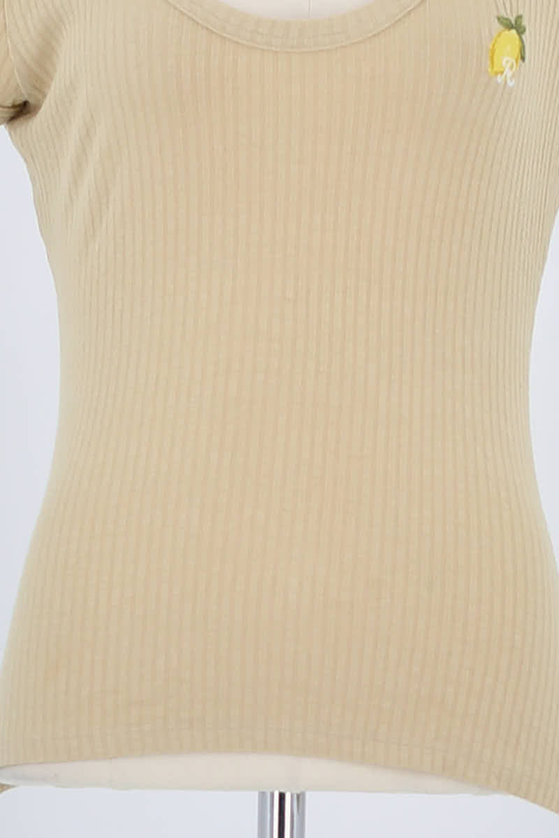 T-shirt Rouje Beige en Coton