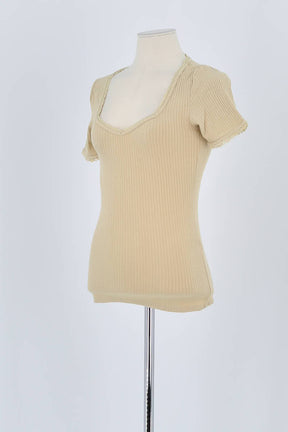 T-shirt Rouje Beige en Coton