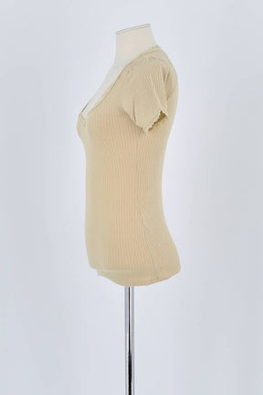 T-shirt Rouje Beige en Coton