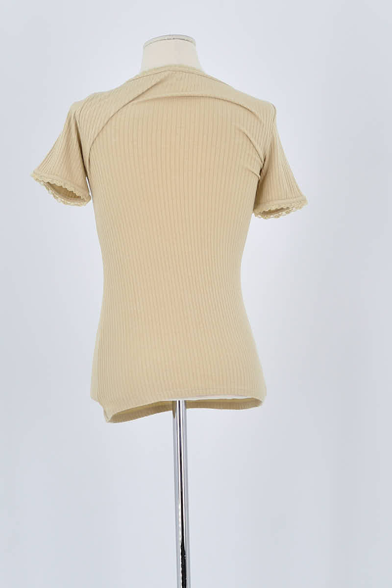 T-shirt Rouje Beige en Coton