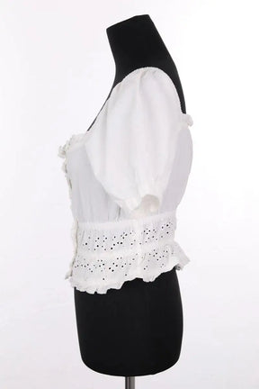 T-shirt Rouje Blanc en Coton