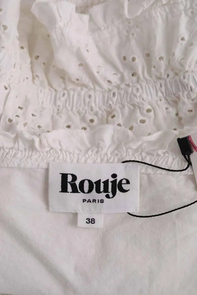 T-shirt Rouje Blanc en Coton