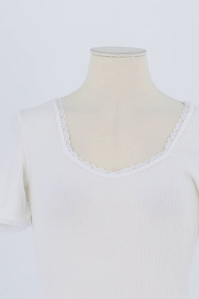 T-shirt Rouje Blanc en Coton