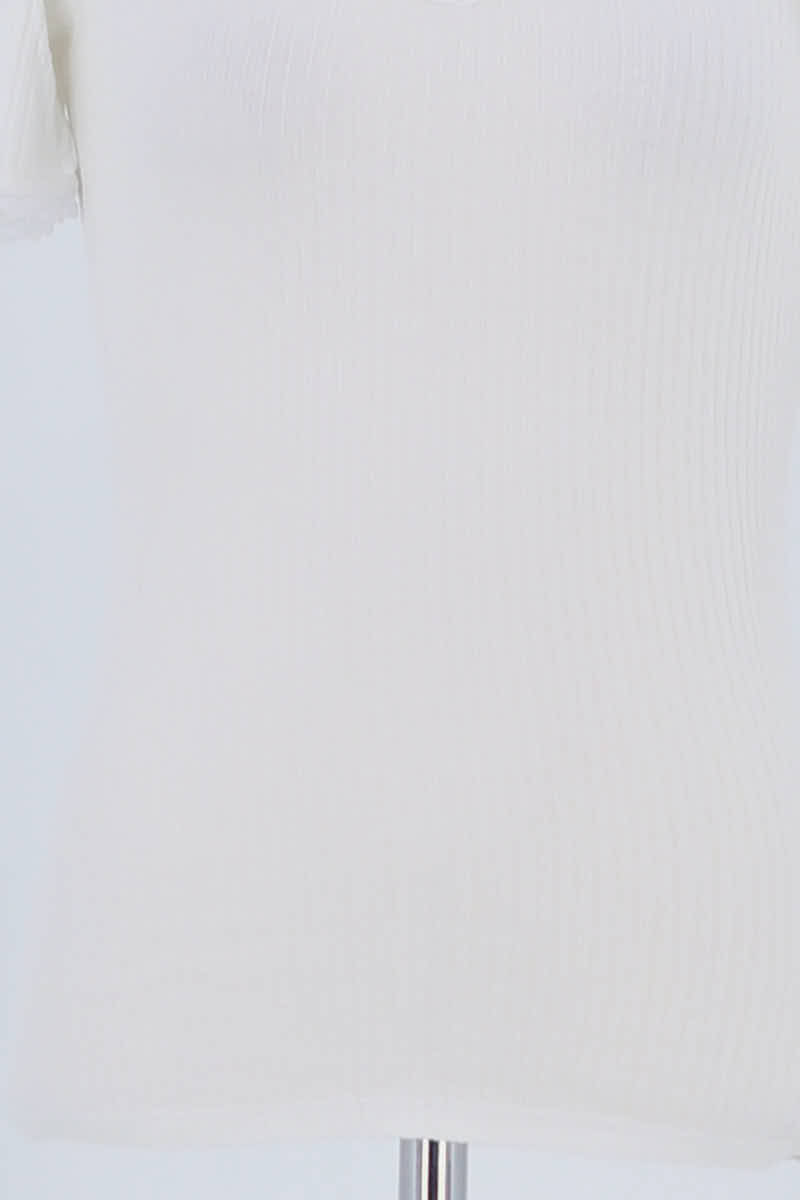 T-shirt Rouje Blanc en Coton