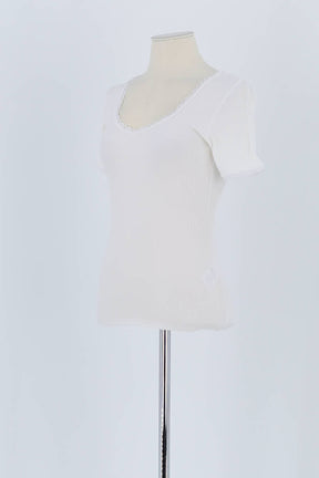 T-shirt Rouje Blanc en Coton