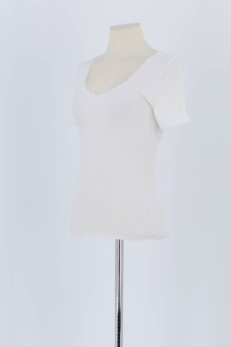 T-shirt Rouje Blanc en Coton