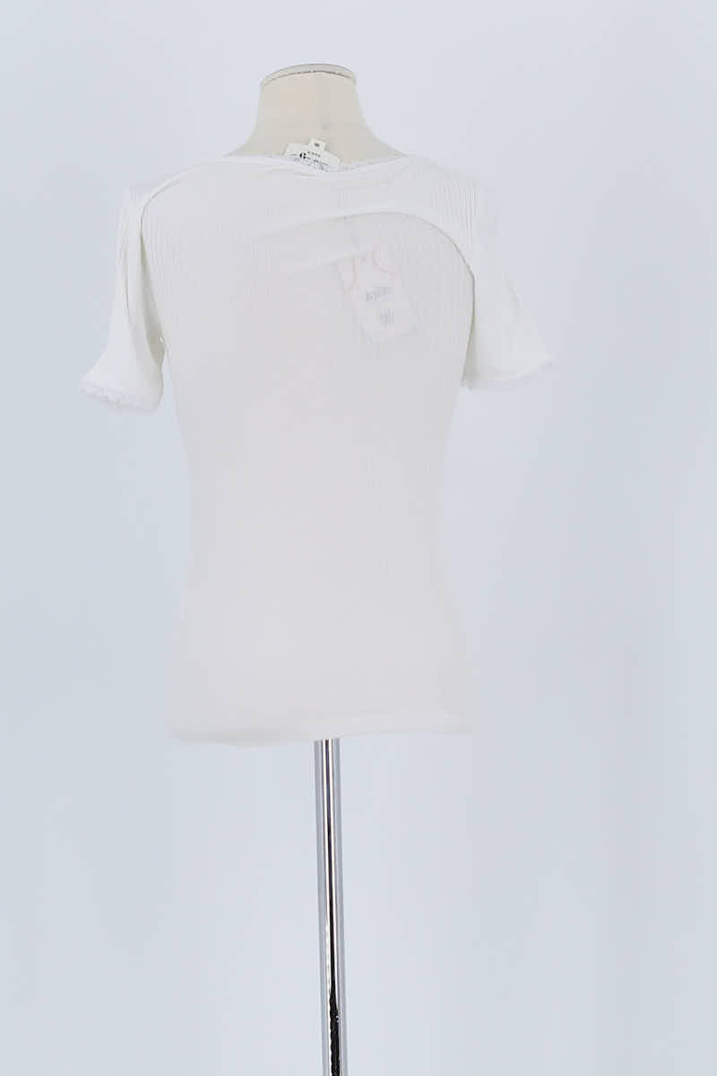 T-shirt Rouje Blanc en Coton