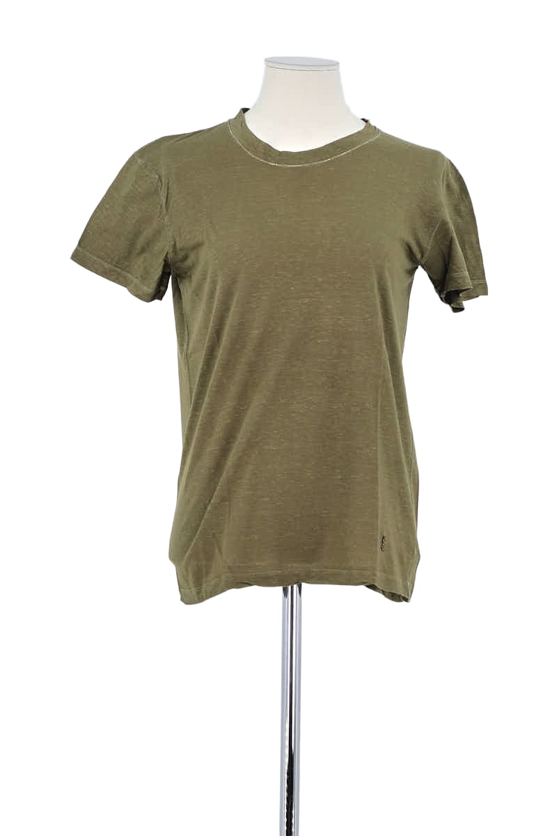 T-shirt Saint Laurent Kaki en Coton, taille S - Seconde Main