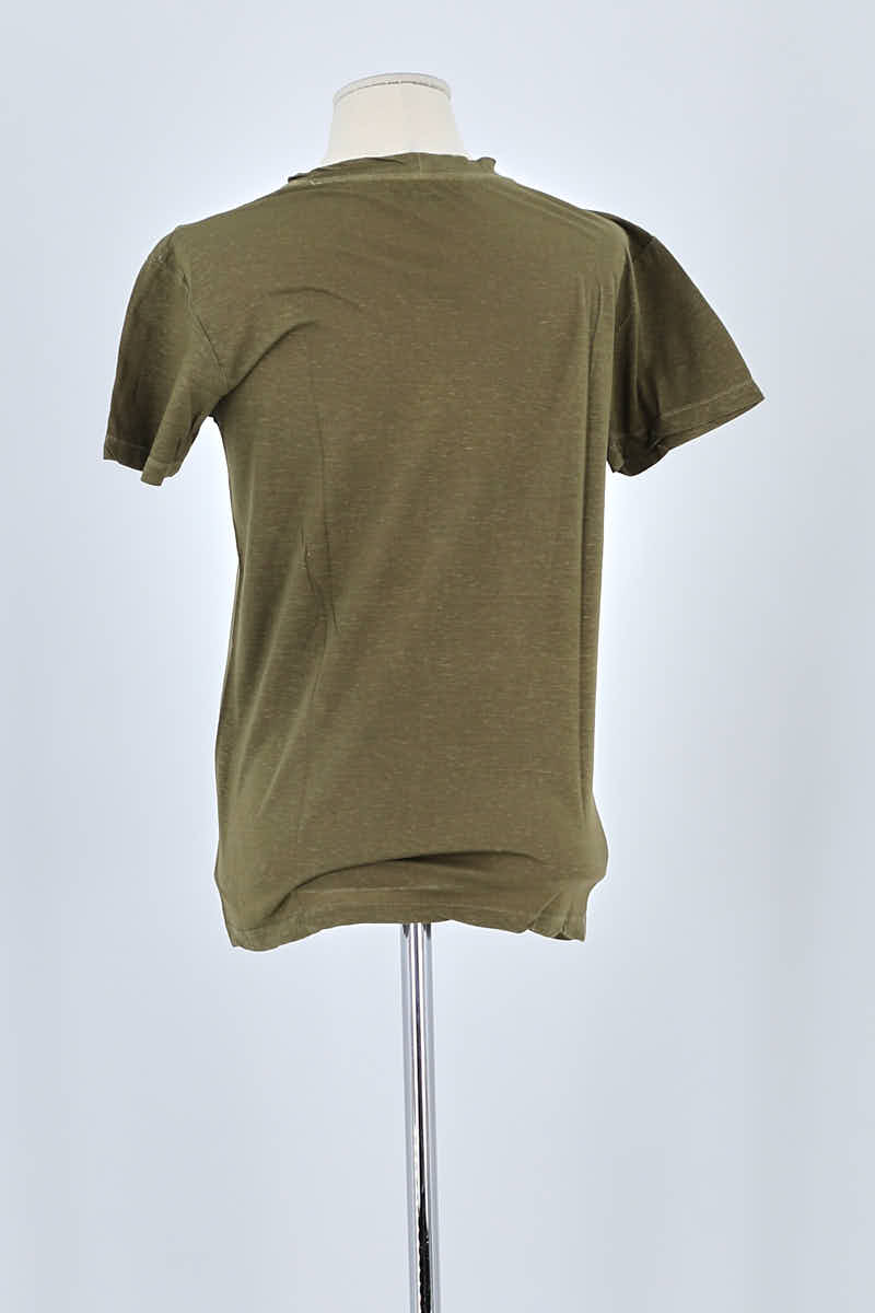 T-shirt Saint Laurent Kaki en Coton