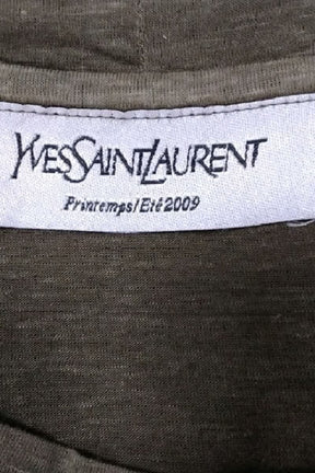 T-shirt Saint Laurent Kaki en Coton