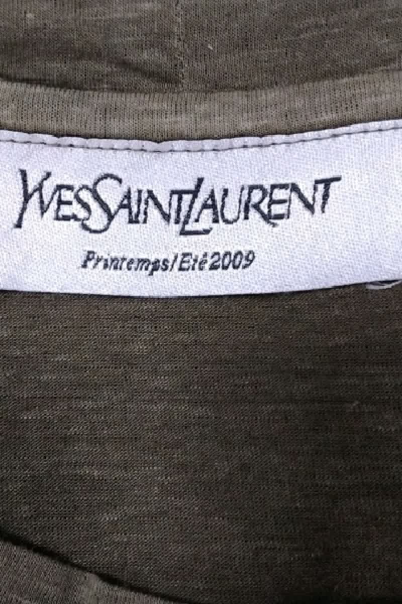 T-shirt Saint Laurent Kaki en Coton