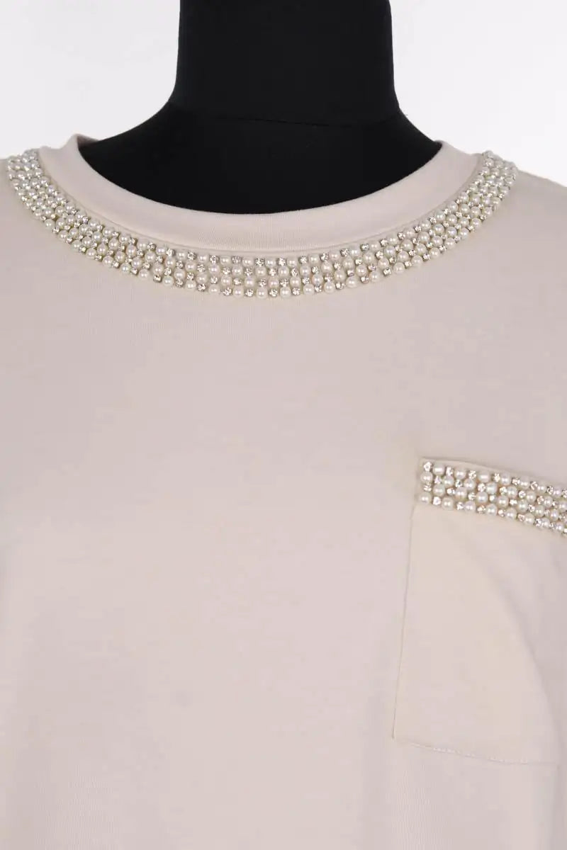 T-shirt Sandro Beige en Coton