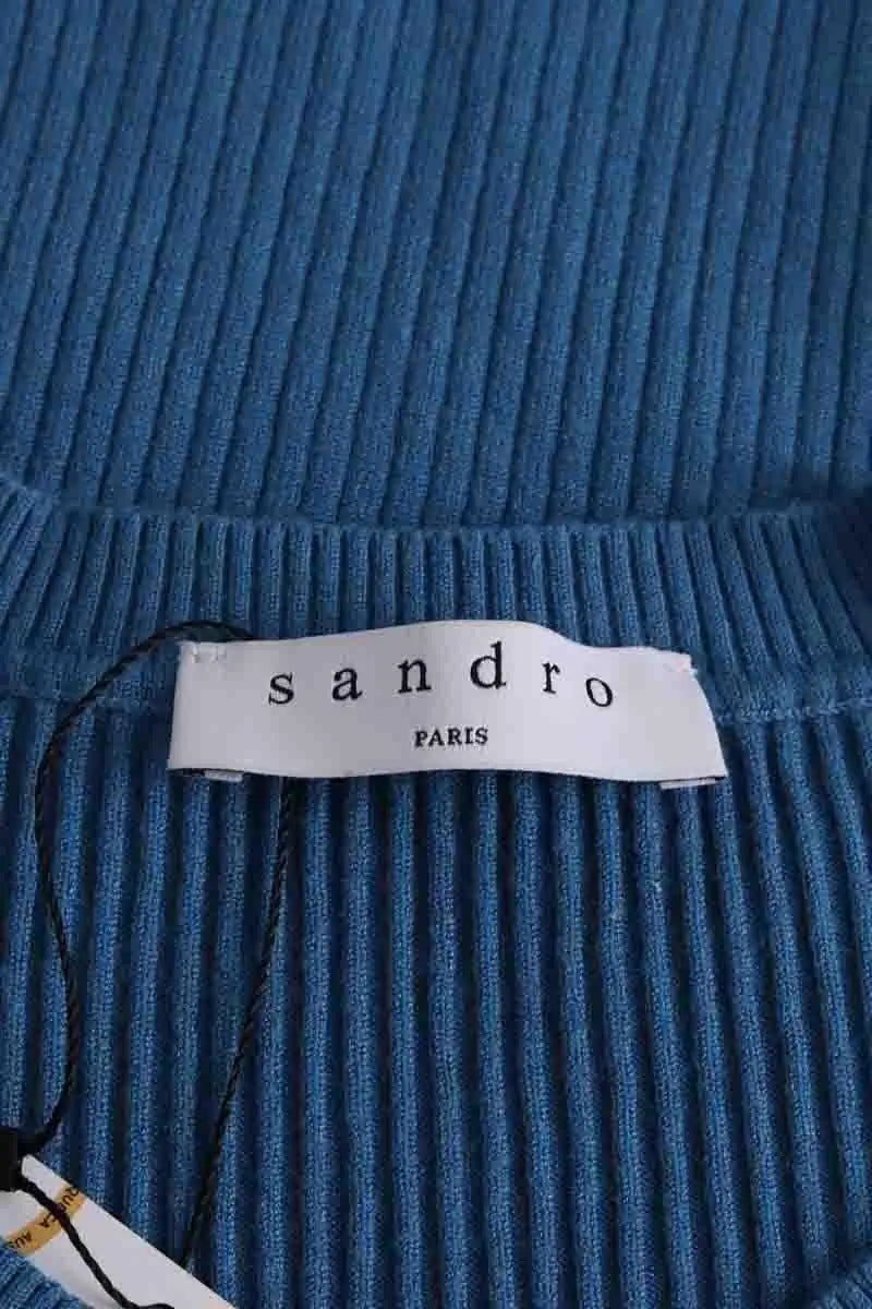 T-shirt Sandro Bleu en Coton