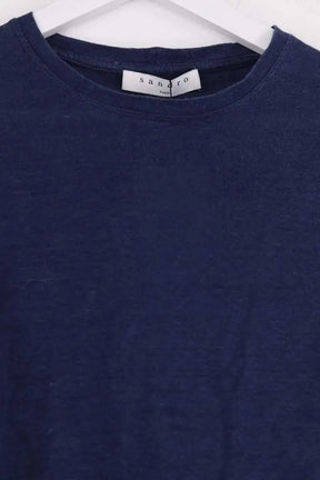 T-shirt Sandro Bleu en Lin