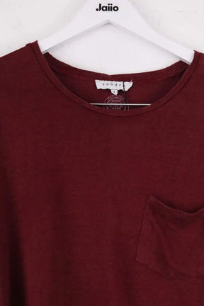 T-shirt Sandro Bordeaux en Lin