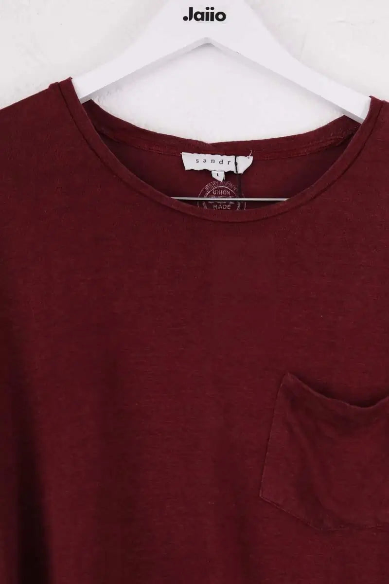 T-shirt Sandro Bordeaux en Lin