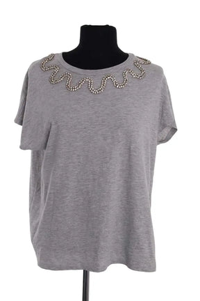 T-shirt Sandro Gris en Coton, taille L - Seconde Main