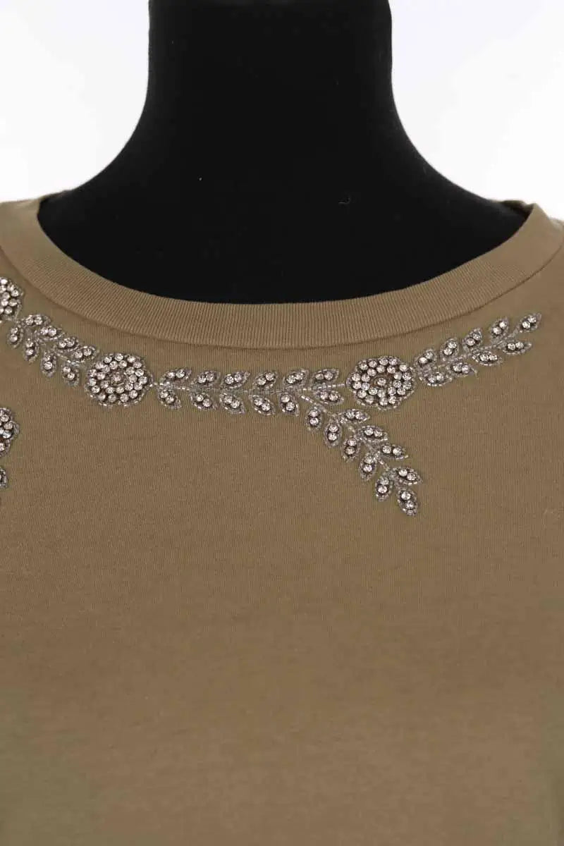 T-shirt Sandro Kaki en Coton