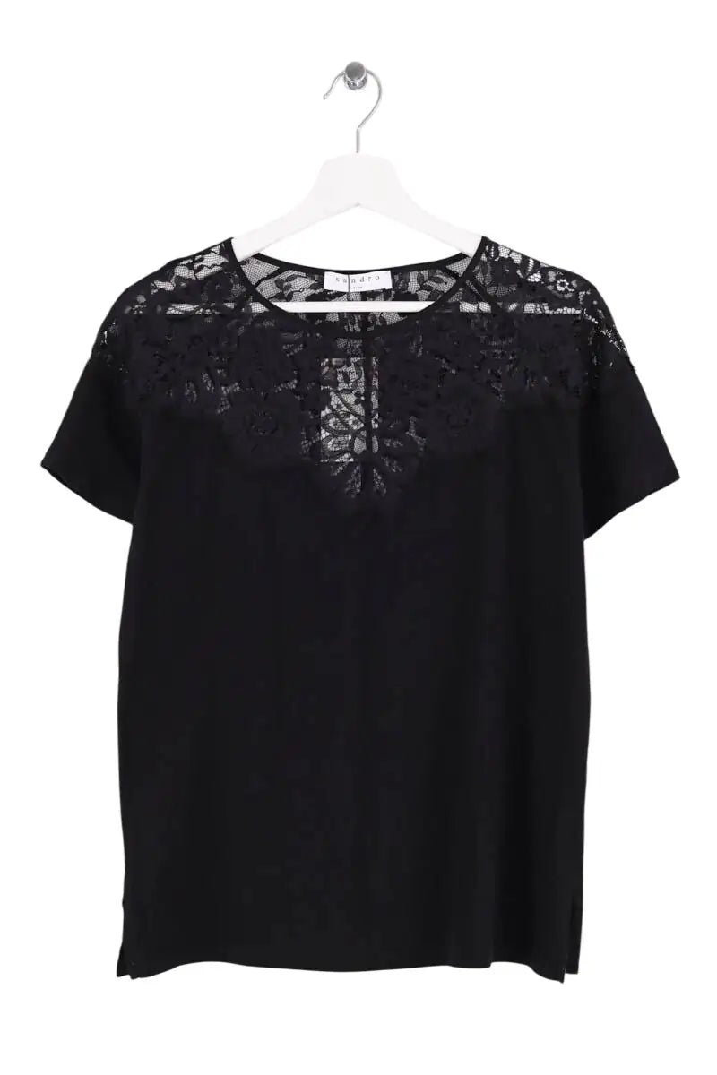 T-shirt Sandro Noir en Coton, taille M - Seconde Main