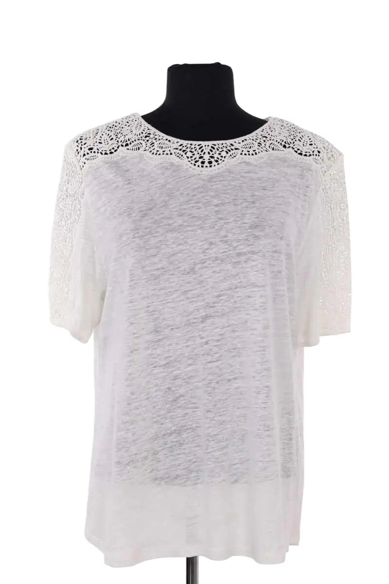 T-shirt Sézane Blanc en Coton, taille XL - Seconde Main