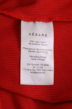 T-shirt Sézane Rouge en Coton