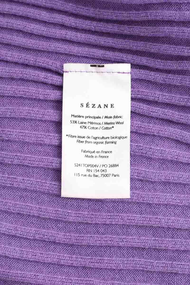 T-shirt Sézane Violet en Laine
