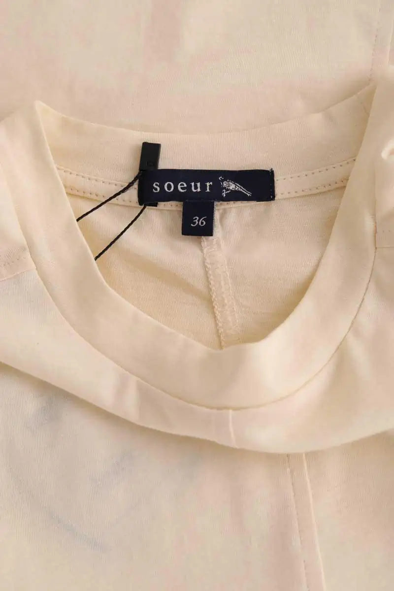 T-shirt Soeur Beige en Coton