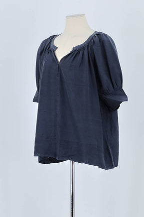 T-shirt Soeur Bleu en Soie