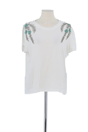 T-shirt The Kooples Blanc en Viscose, taille M - Seconde Main