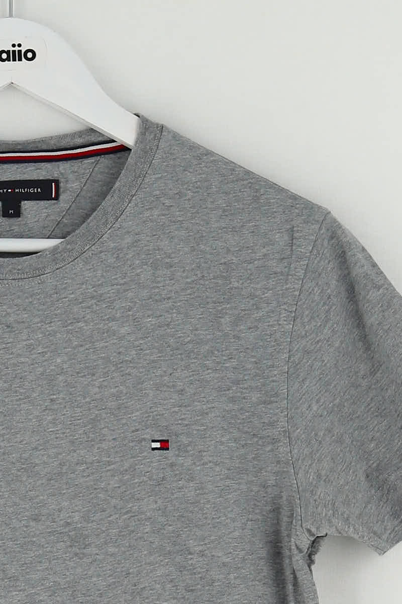 T-shirt Tommy Hilfiger Gris en Coton
